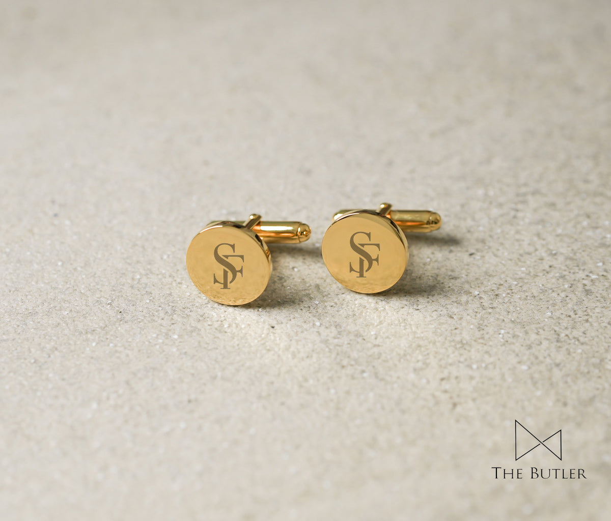 Personalized Cufflinks Silver 925 - Gold Cirlce