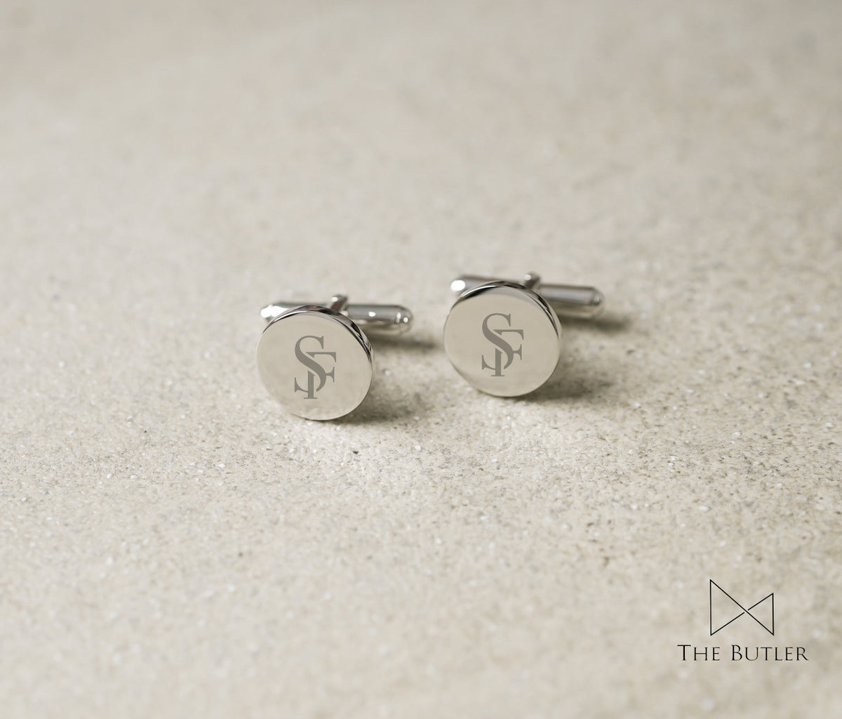 Personalized Cufflinks Silver 925 - Silver Cirlce