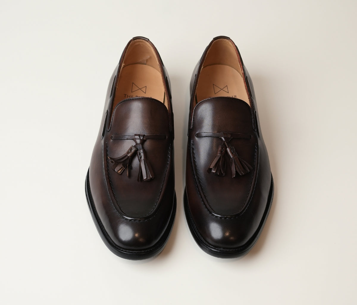 Milano Brown Tassel Loafer is a hand-tanned full-grain leather loafer in tan brown with elegant accents and stitching, available at The Butler Sri Lanka