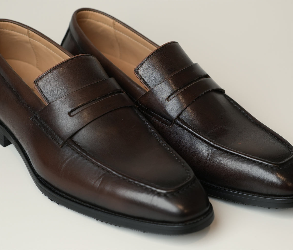 Tuscan is a sleek brown formal casual loafer made from full-grain leather, combining Italian style with versatility, available at The Butler Sri Lanka.